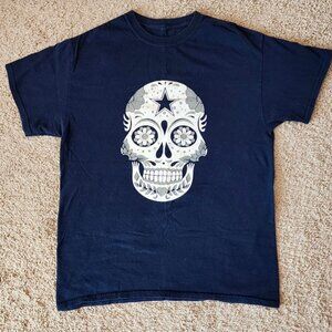 Dallas Cowboys Sugar Skull T-Shirt - Size Medium - Navy